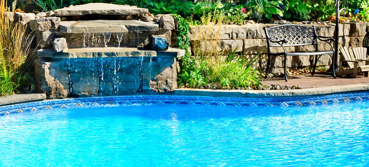 Water feature and waterfall design by Dallas Pools Contractor